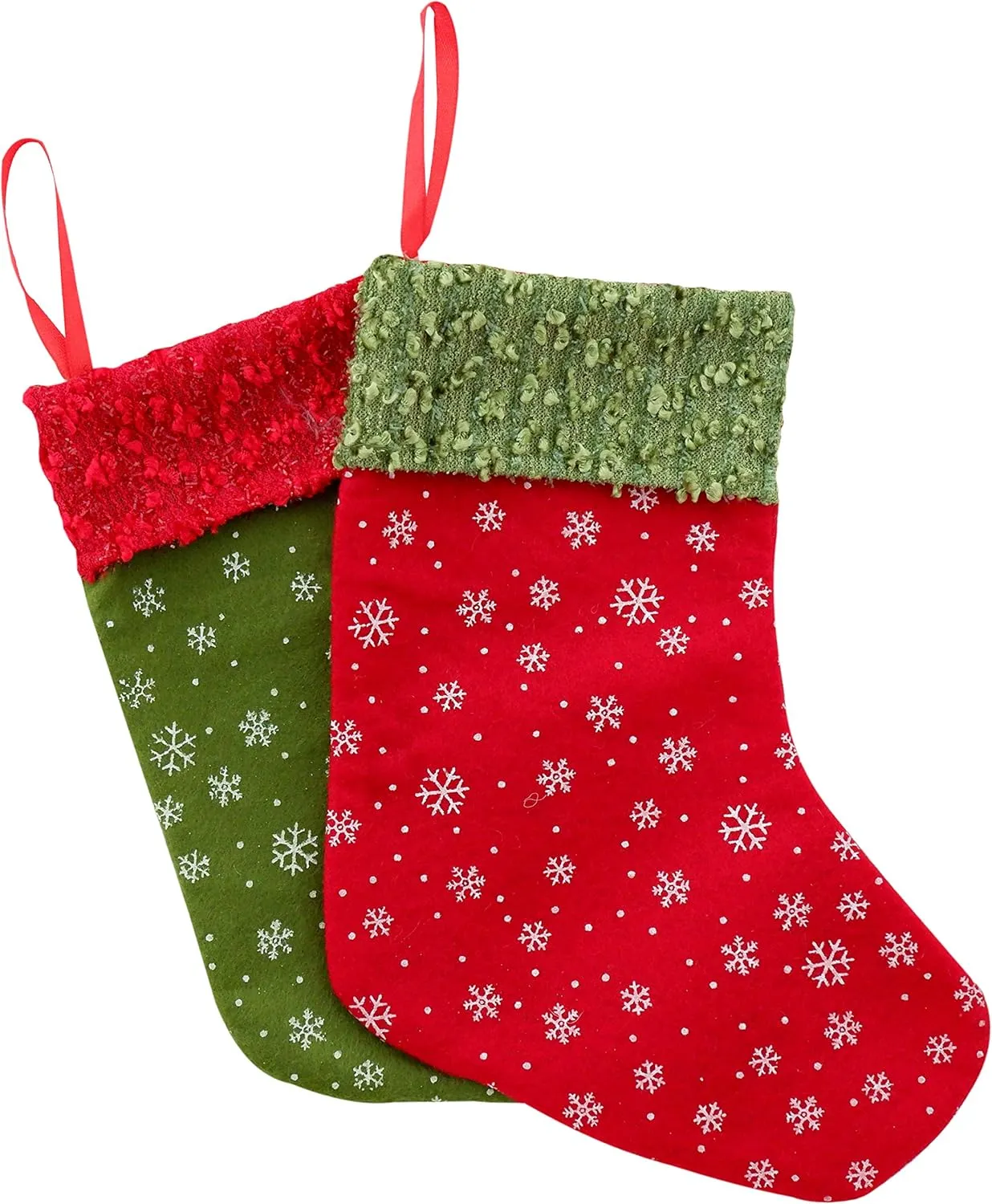Christmas Stockings - 24 Pack 9" Mini Christmas Favor Treat Bag Stockings in Red and Green Bags and for Gift Exchange Party Favor
