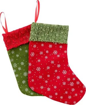 Christmas Stockings - 24 Pack 9" Mini Christmas Favor Treat Bag Stockings in Red and Green Bags and for Gift Exchange Party Favor