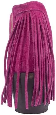 Circle G LADIE'S PINK STUDS & FRINGES SHOE POINTED TOE, 34 X 30 SOLE,COWHIDE LEATHER, URBAN SHOE, Q0309