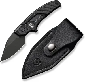 CIVIVI Typhoeus Fixed Blade Knife with Leather Sheath, 2.27" Swedish 14C28N Blade G10 Handle