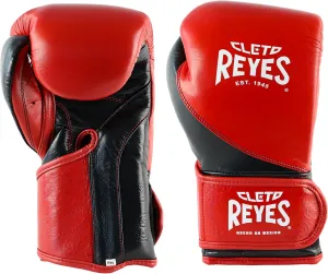 CLETO REYES High Precision Boxing Gloves with Hook and Loop Closure for Training and Heavy Punching Bags for Men and Women, MMA, Kickboxing, Muay Thai, 8 oz, Red Black