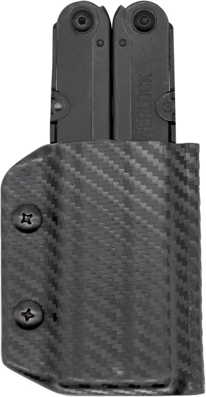 Clip & Carry Kydex Multitool Sheath for the SOG POWERLOCK - Made in USA - Multi Tool Holder Holster - Carbon Fiber Black