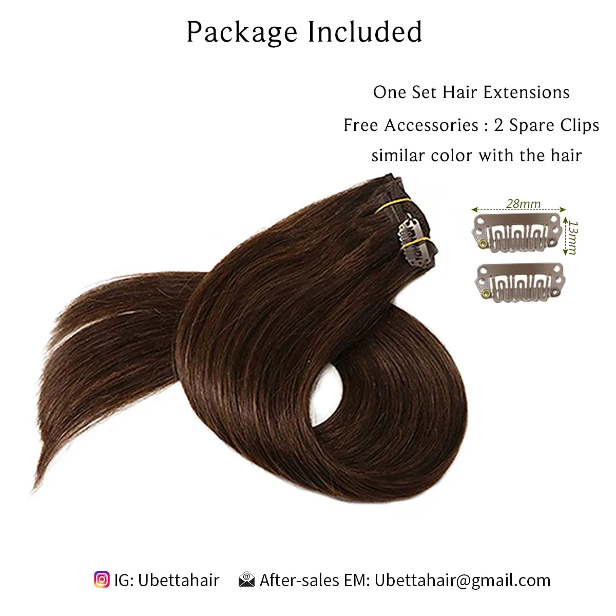 Clip in Hair Extensions, Dark Brown Hair Extensions Real Human Hair Clip ins 12 Inch Clip in Hair Extensions Real Human Hair 70G 7 Pieces Double Weft Clip on Extensions for Women