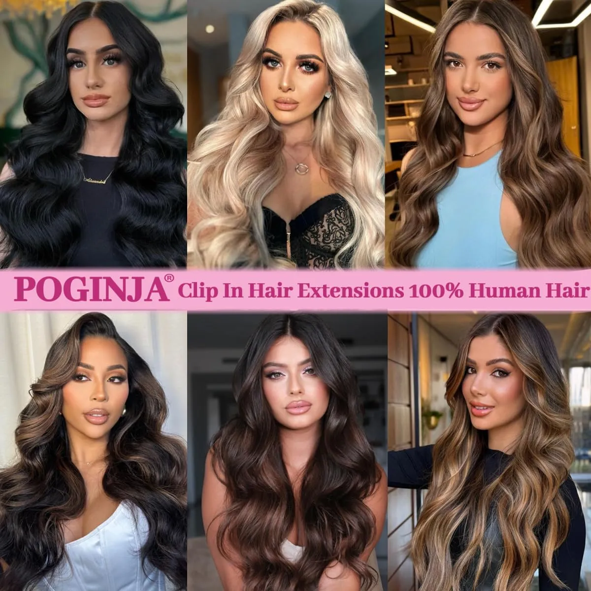 Clip in Hair Extensions Real Human Hair, 20 Inch 105g 100% Remy Human Hair Clip in Extensions for Women, Invisible Straight Seamless Clip ins Hair Extensions 8pcs Double Weft #1B Natural Black