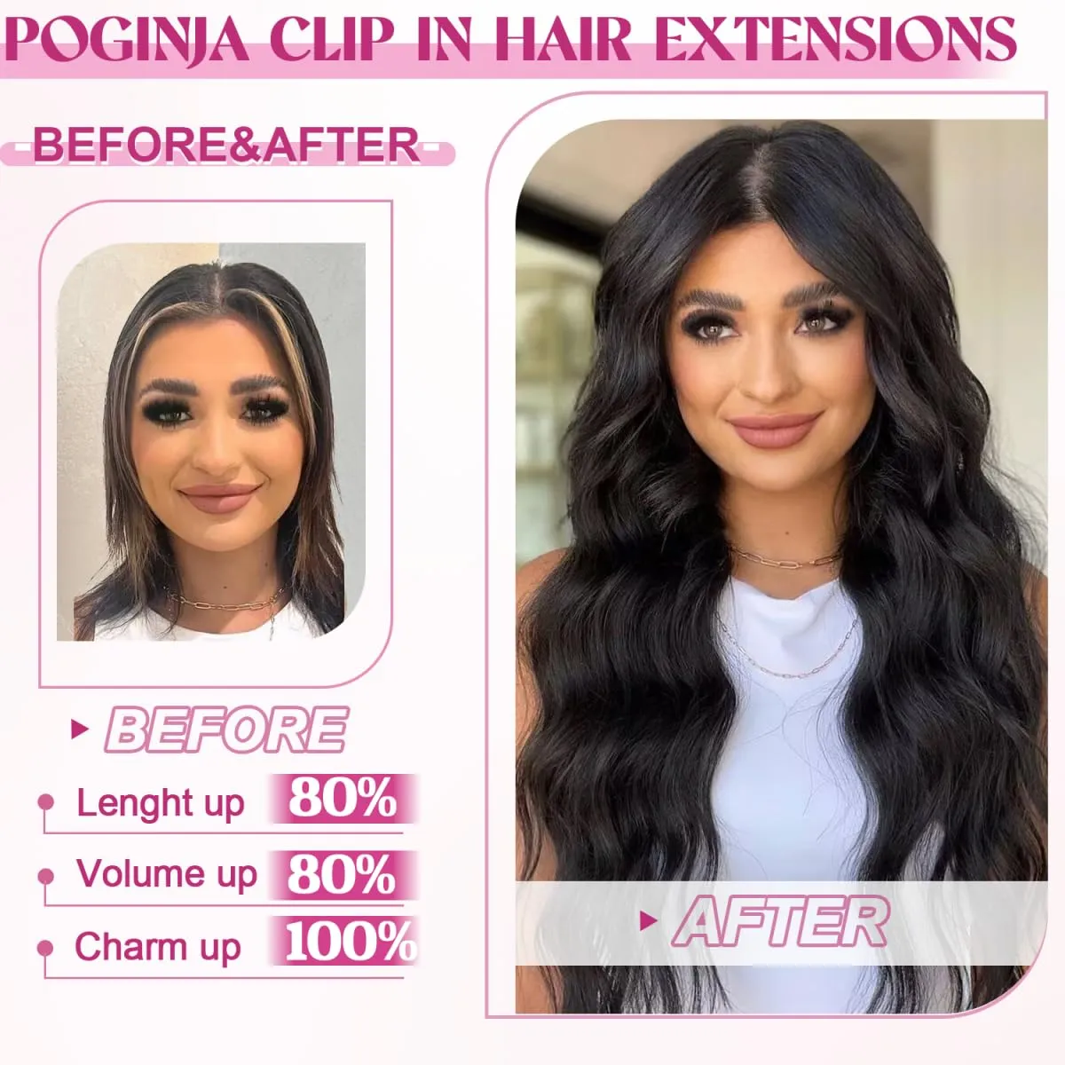 Clip in Hair Extensions Real Human Hair, 20 Inch 105g 100% Remy Human Hair Clip in Extensions for Women, Invisible Straight Seamless Clip ins Hair Extensions 8pcs Double Weft #1B Natural Black
