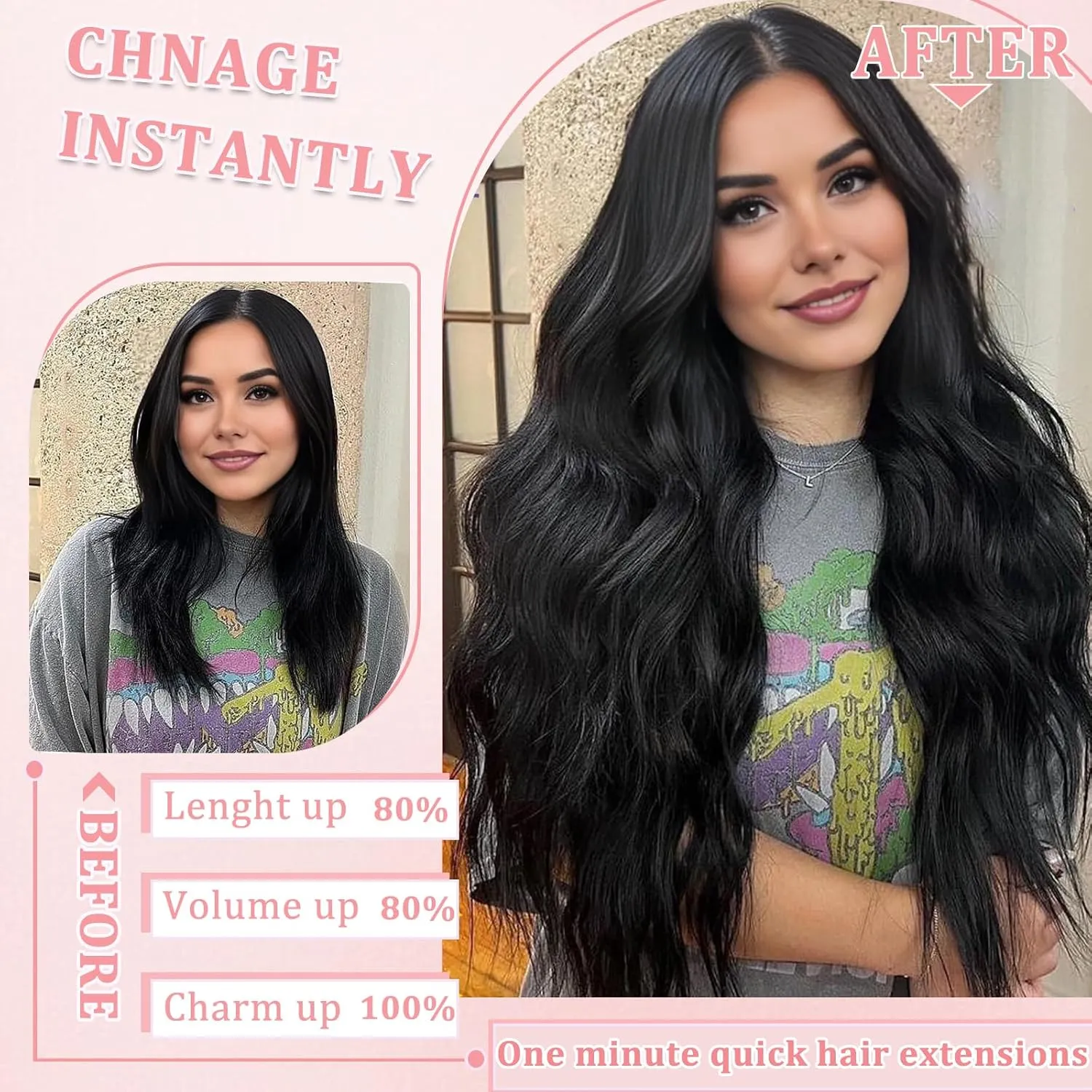 Clip in Hair Extensions Real Human Hair Clip in Extensions for Women Seamless Invisible Natural Black Straight Remy 100% Human Clips ins Extension 8pcs Double Weft 18 inch 3.5oz/100g