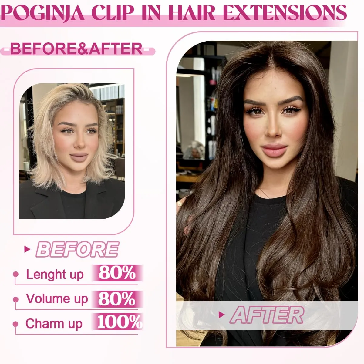 Clip in Hair Extensions Real Human Hair, Remy Human Hair Extensions Clip ins for Women, 100% Natural Human Hair, Double Weftm, 20inch 105g 8Pcs, #4 Chocolate Brown
