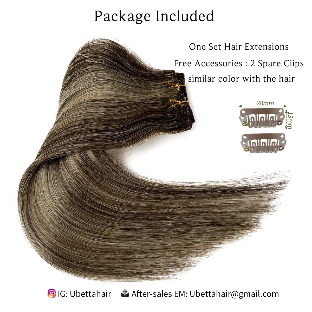 Clip in Hair Extensions,Dark Brown Balayage Blonde Hair Extensions Real Human Hair Clip ins 12 Inch Double Weft Hair Extensions Real Human Hair Clip in Extensions 70G 7 Pieces Clip on for Women