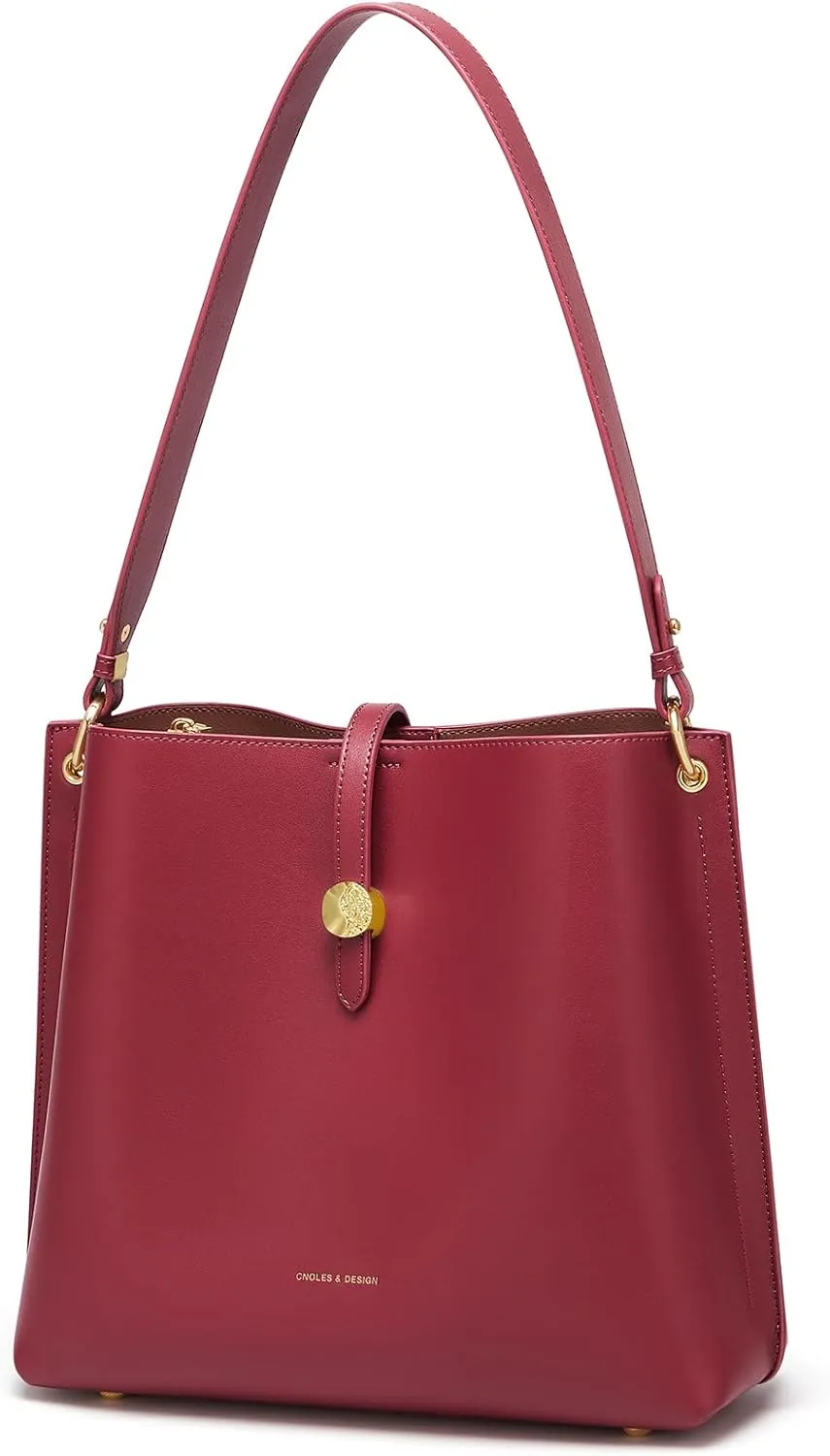 Cnoles Women Genuine Leather Designer Tote Bags Purses And Handbags For Women Fashion Ladies Top Handle Shoulder Satchel Bag