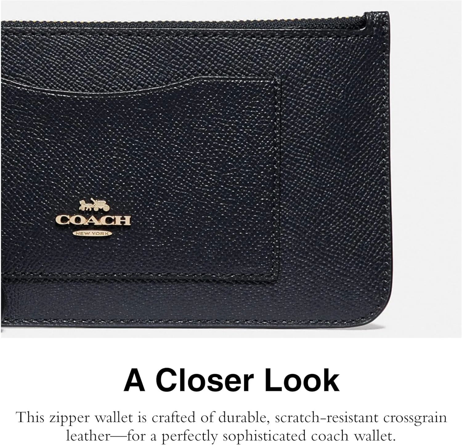 Coach Crossgrain Leather Zip Top Wallet