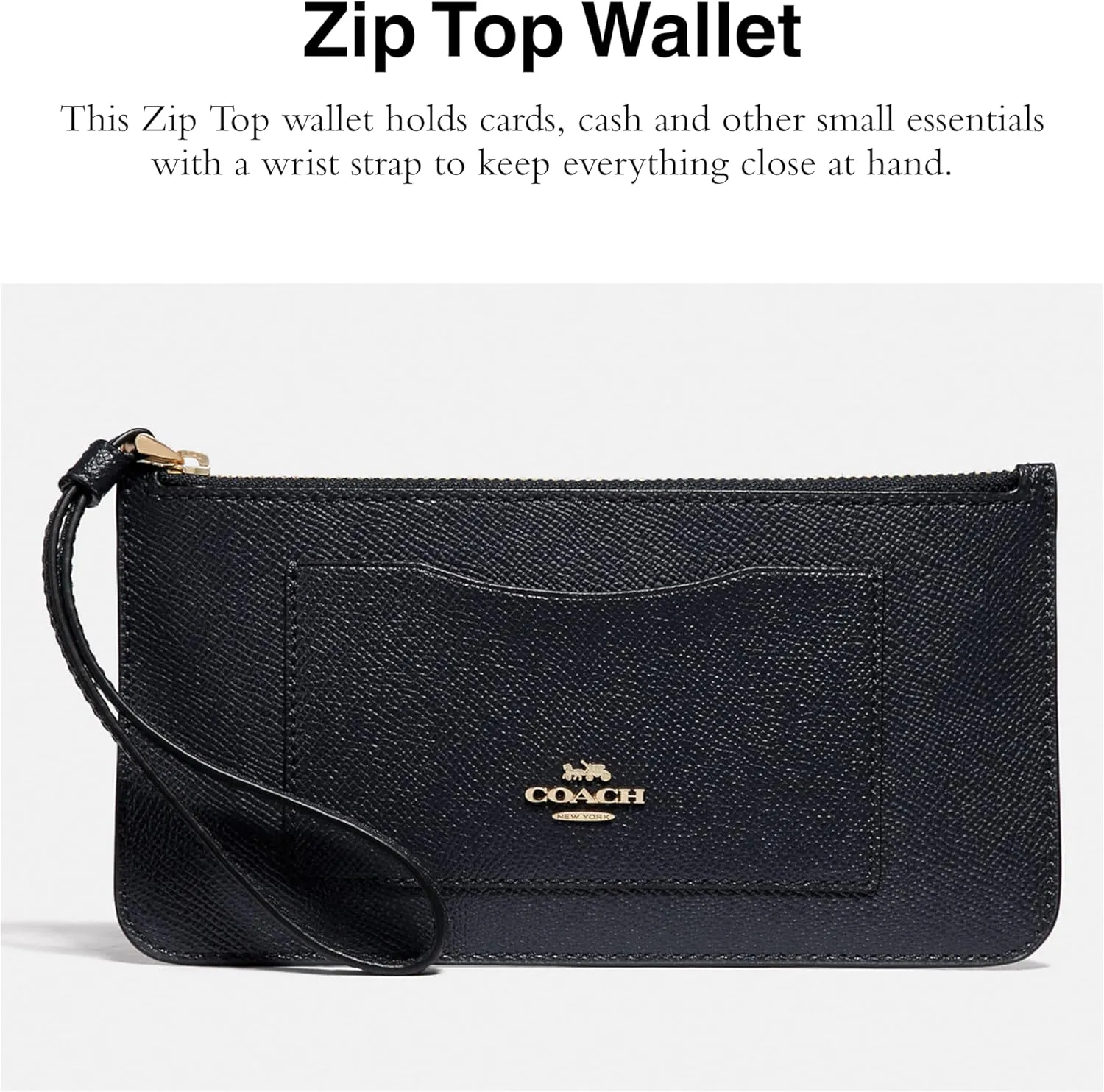 Coach Crossgrain Leather Zip Top Wallet