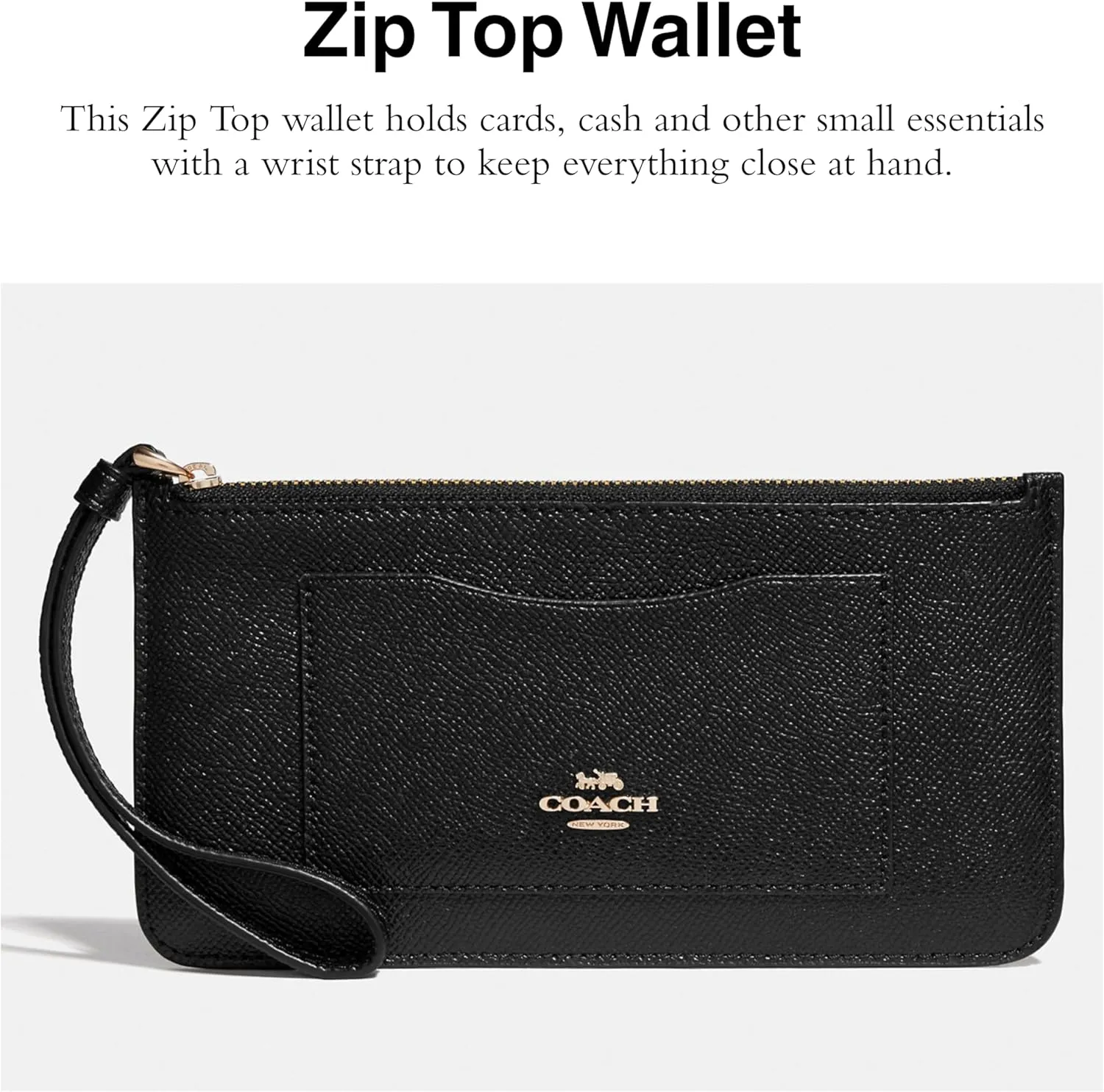Coach Crossgrain Leather Zip Top Wallet