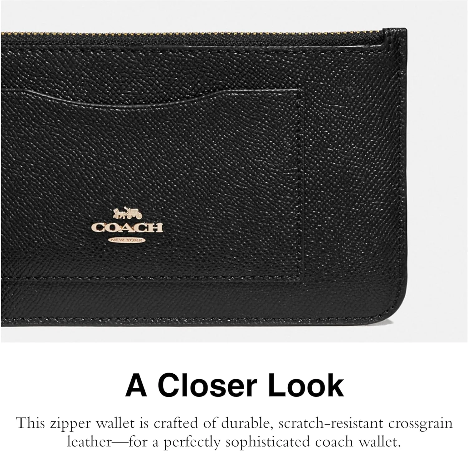 Coach Crossgrain Leather Zip Top Wallet