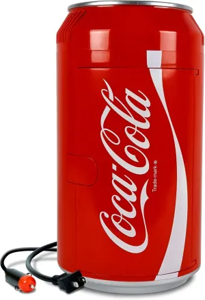 Coca Cola Mini Fridge - Refrigerator for Bedroom Skincare Office, Portable Table Top Beverage Cooler, 12V 110V Refrigerador For Drinks, Soda, Wines, Breast Milk, Use In Car, Dorm, Outdoor, Patio,8 Can