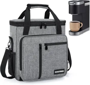 Coffee Maker Carrying Bag Compatible with Keurig K-Mini or K-Mini Plus, Single Serve Coffee Brewer Portable Storage Bag with Extra Pockets, Storage Tote Case With Shoulder Strap