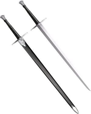 Cold Steel Hand-and-A-Half Sword with Leather/Wood Scabbard
