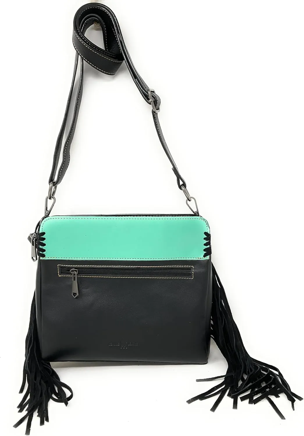 Concealed Carry Leather Western Floral Tool Cowhide Womens Fringe Clutch Crossbody in 2 colors