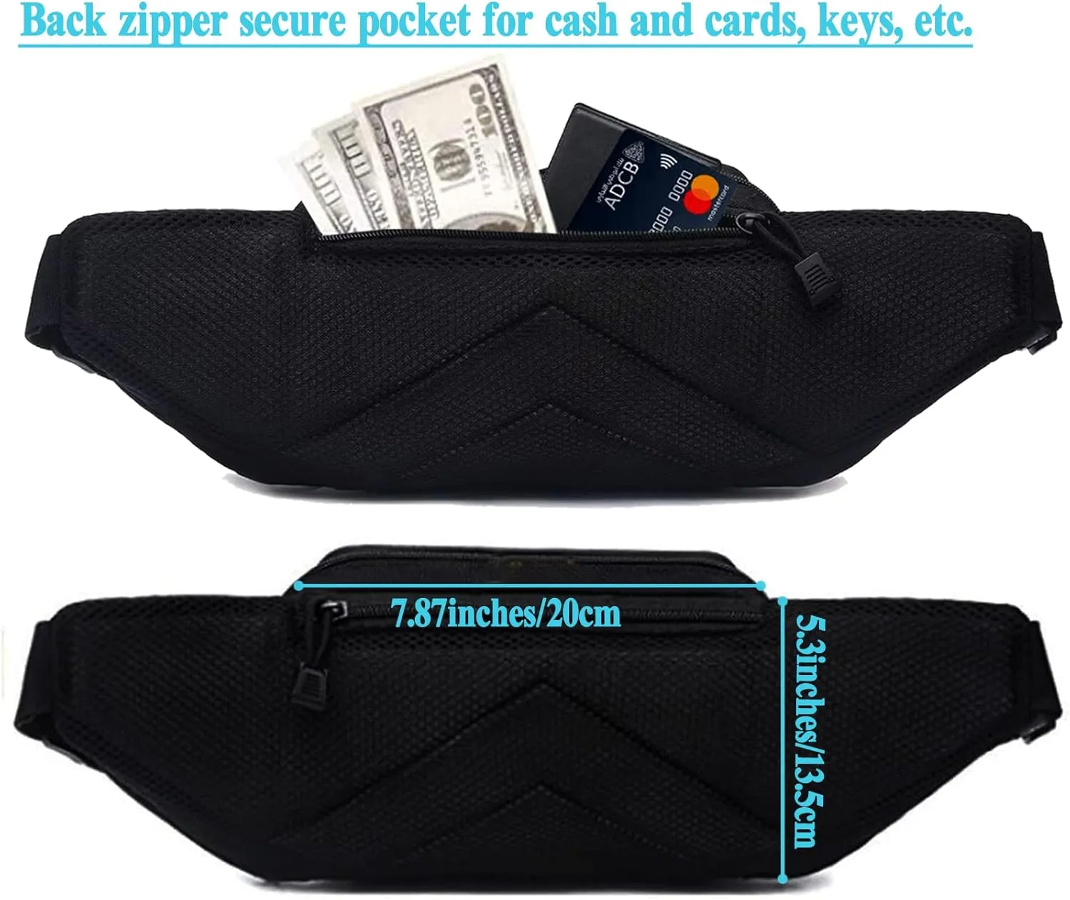 Concealed Pistol Fanny Pack ，Tactical Waist Bag Carry Gun Holster Fits Handgun, 1911 and More with U.S Patch (2 Pack Black Tan)