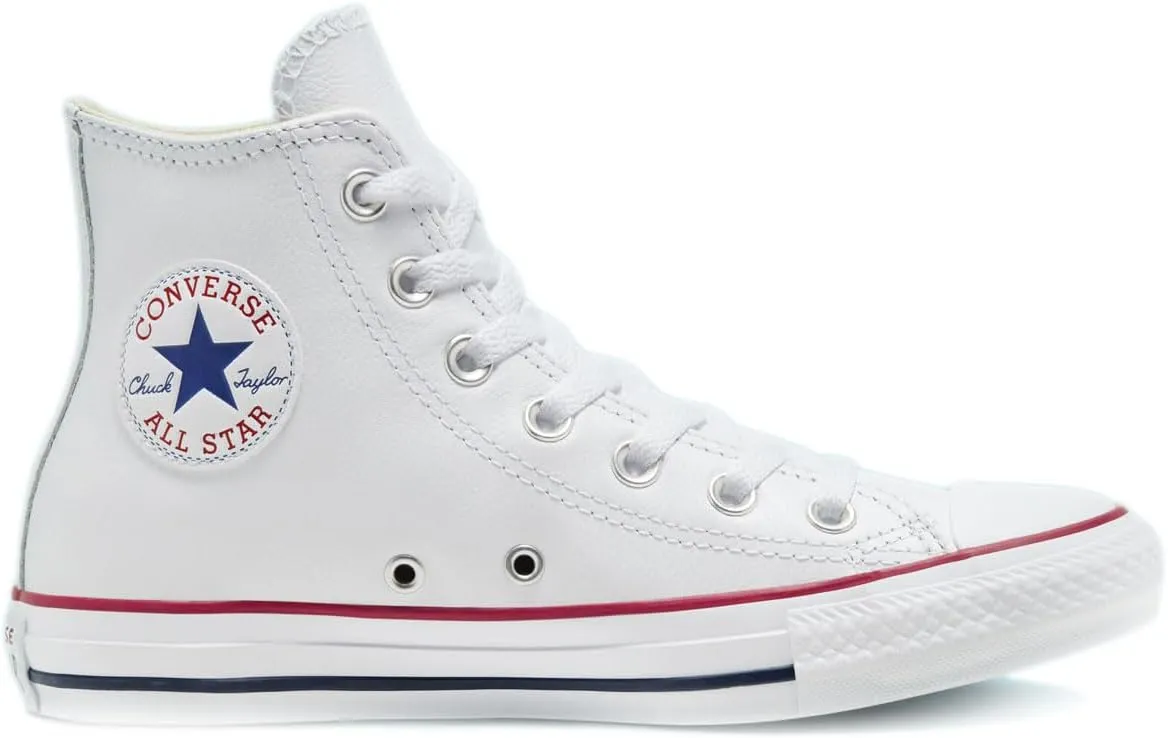 Converse Men's CTAS Leather Hi Top, White, Size 6.5