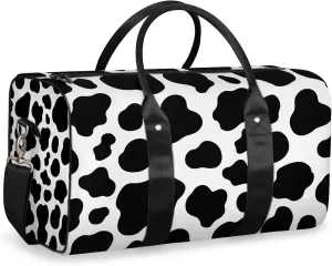 Cow Print Travel Duffle Bag, Weekender Bags for Women Men, Carry on Overnight Bag Waterproof Gym Bags, Hospital Bag for Labor and Delivery