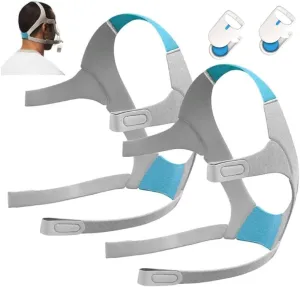 CPAP Headgear Replacement Straps for ResMed Airfit/AirTouch F20 Headgear with Magnetic Headgear Clips (2-Pack)