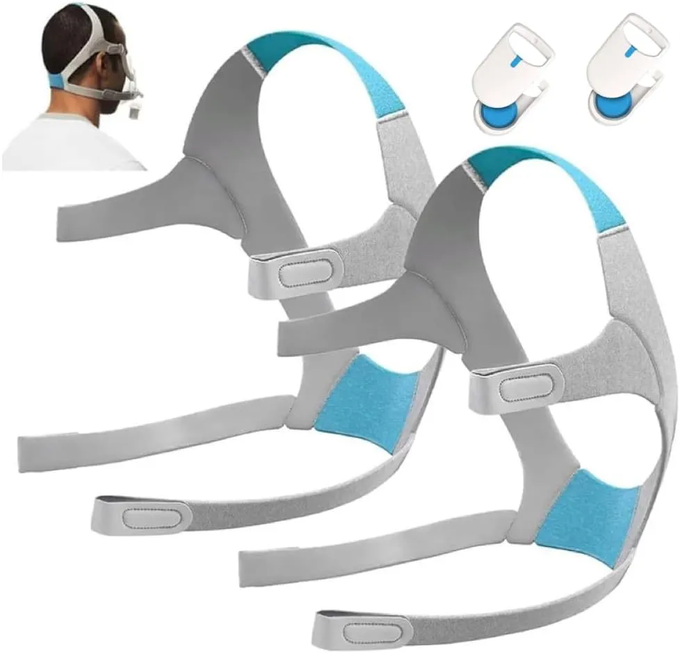 CPAP Headgear Replacement Straps for ResMed Airfit/AirTouch F20 Headgear with Magnetic Headgear Clips (2-Pack)