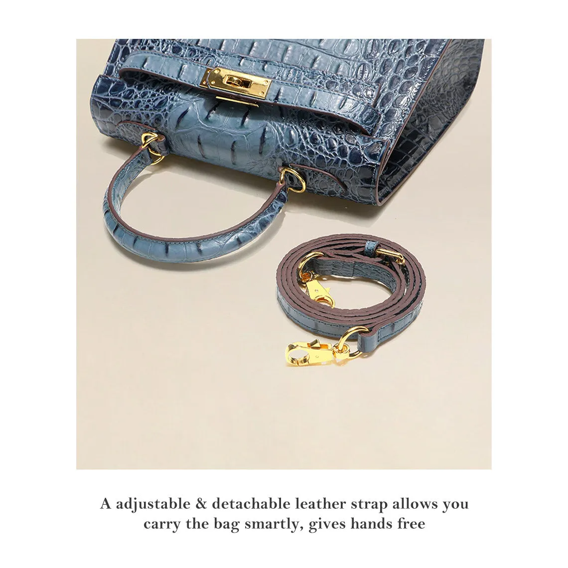 Crocodile Embossed Leather Inspired Kelli Bag
