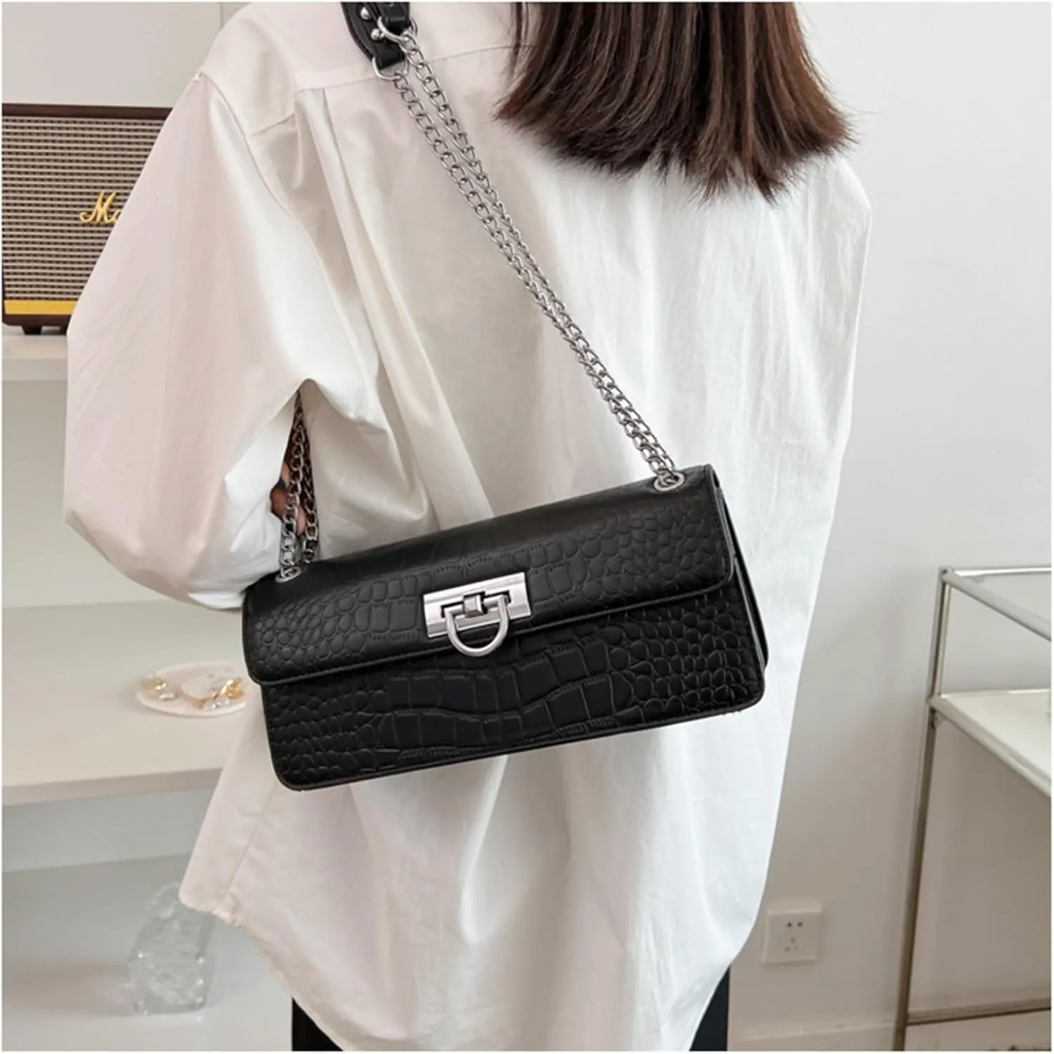 cross-body bag Crocodile Print Chain Shoulder Crossbody Bag