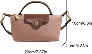 Crossbody Bag for Women Chic Lightweight Purse with Leather Top-handle Mini Shoulder Handbag Zipper Small Top Hand