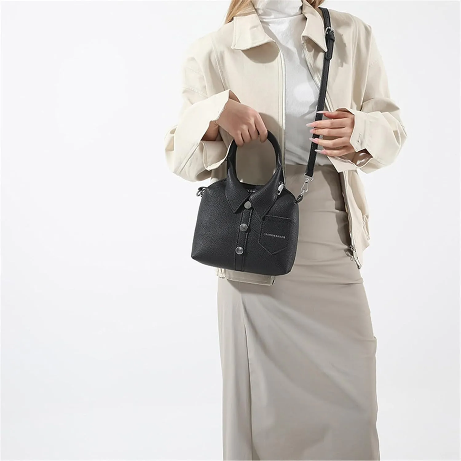 Crossbody Bag for Women Fashion PU Leather Funny Shirt Shape Shoulder Purse Top Handle Handbag with Adjustable Strap