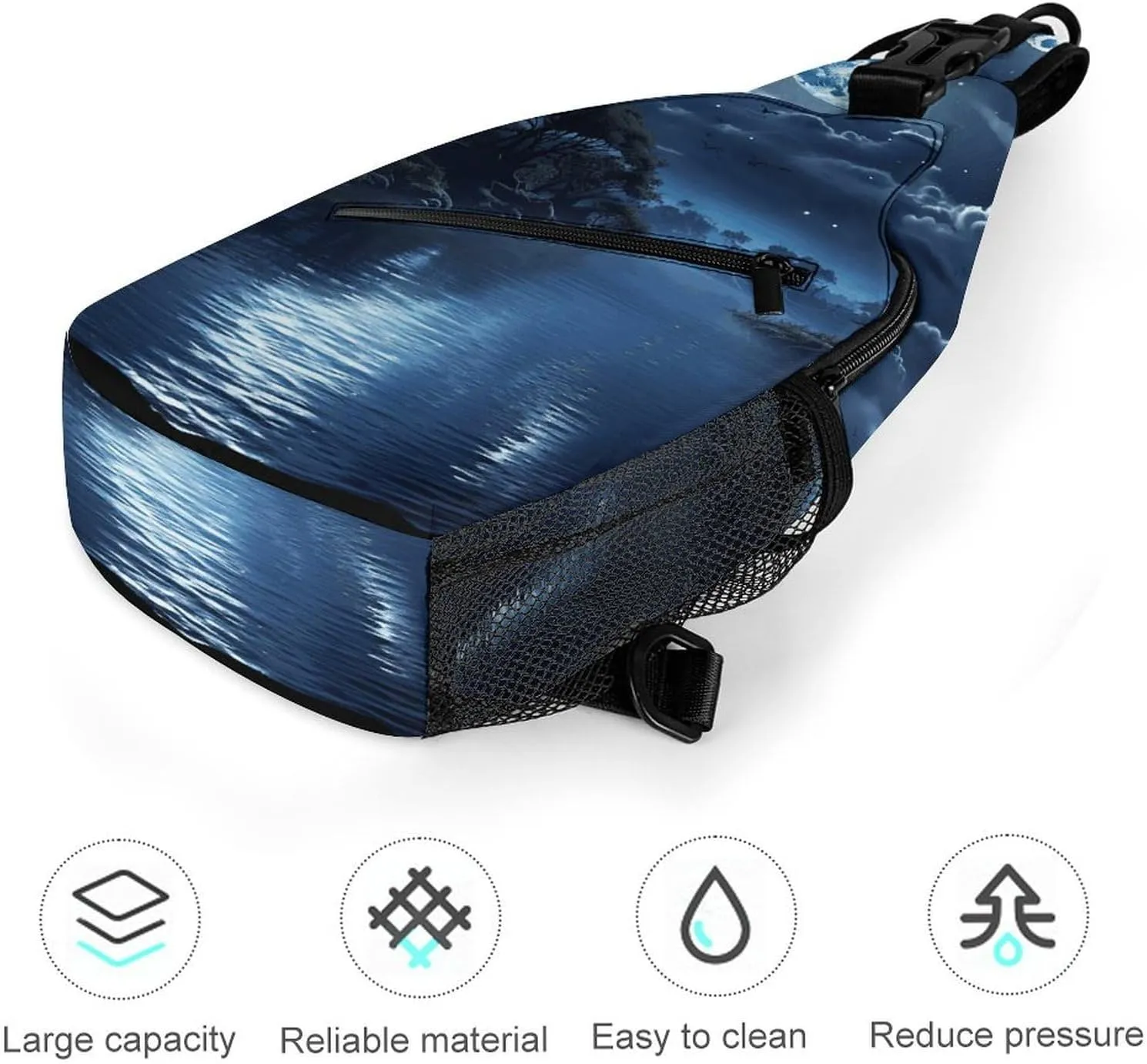 Crossbody Bag for Women Men Chest Bag Meat Slices Pattern Sling Bag Crossbody Shoulder Bag Sling Backpack