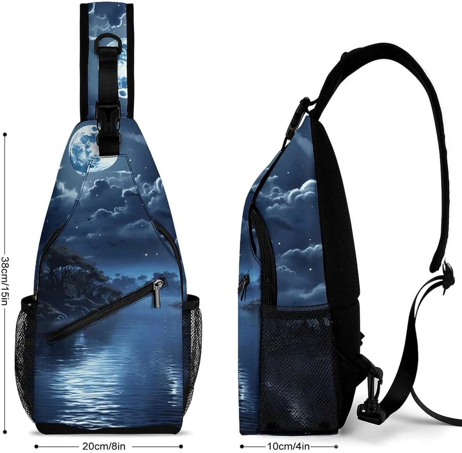 Crossbody Bag for Women Men Chest Bag Meat Slices Pattern Sling Bag Crossbody Shoulder Bag Sling Backpack