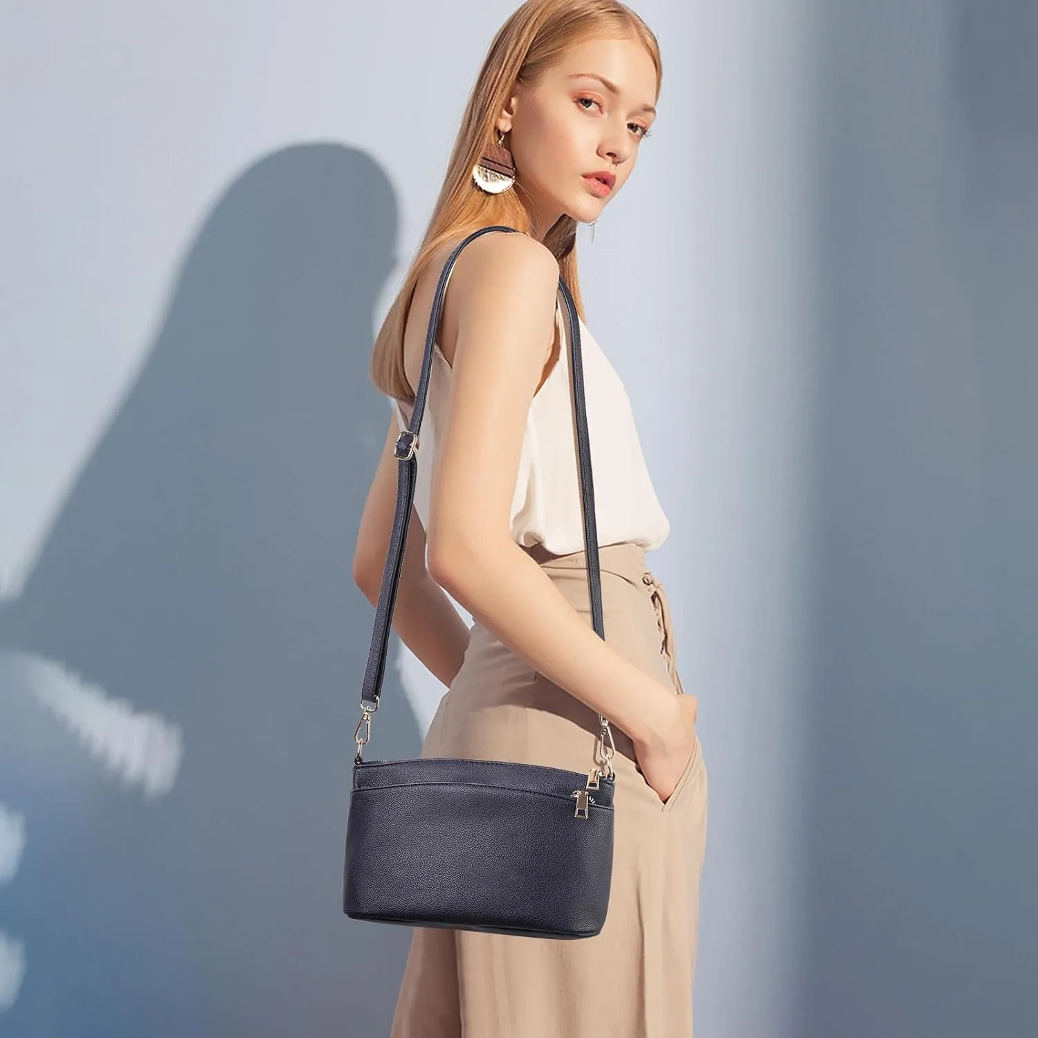 Crossbody Bag for Women, Vegan Leather Top Handle Handbags Small Shoulder Purse