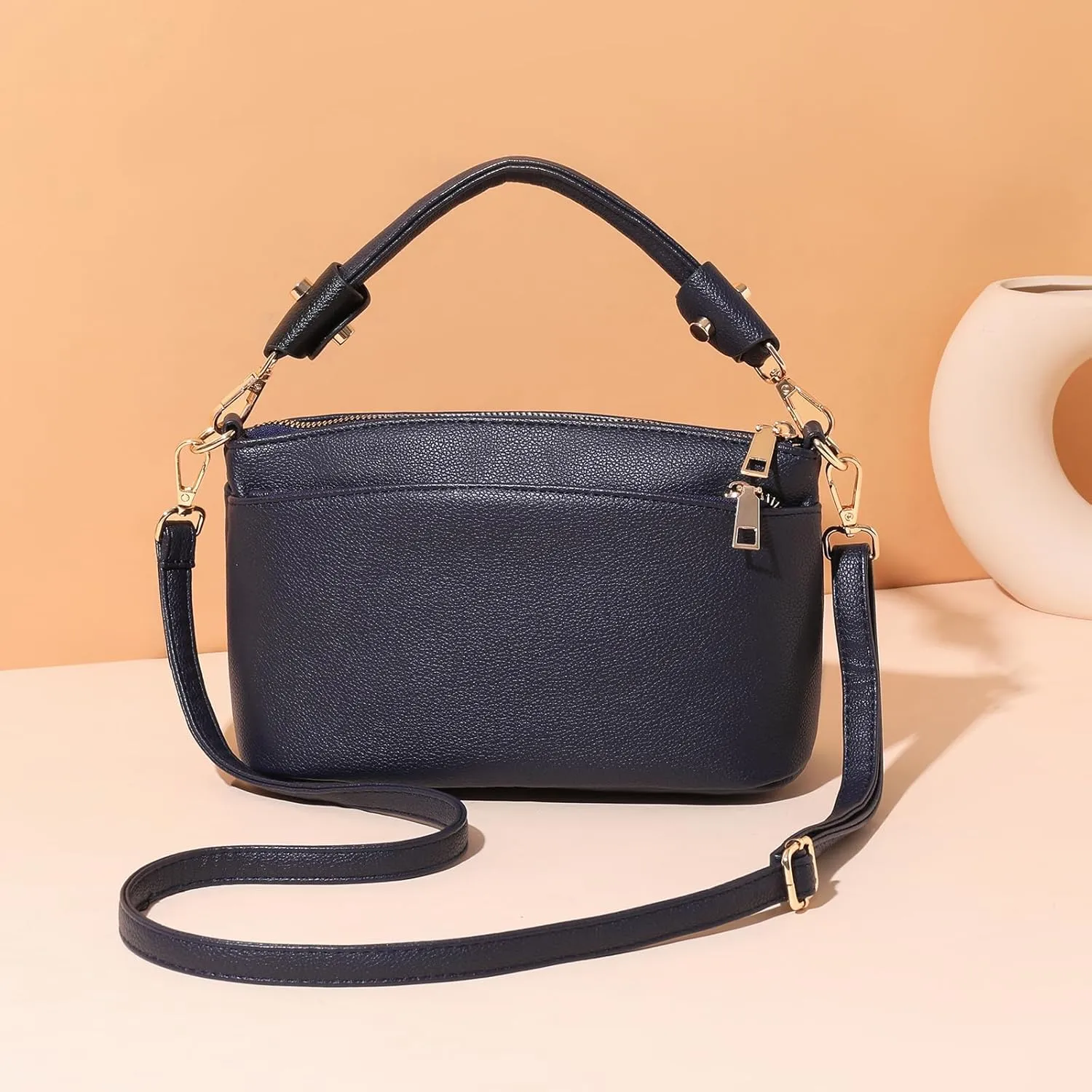 Crossbody Bag for Women, Vegan Leather Top Handle Handbags Small Shoulder Purse