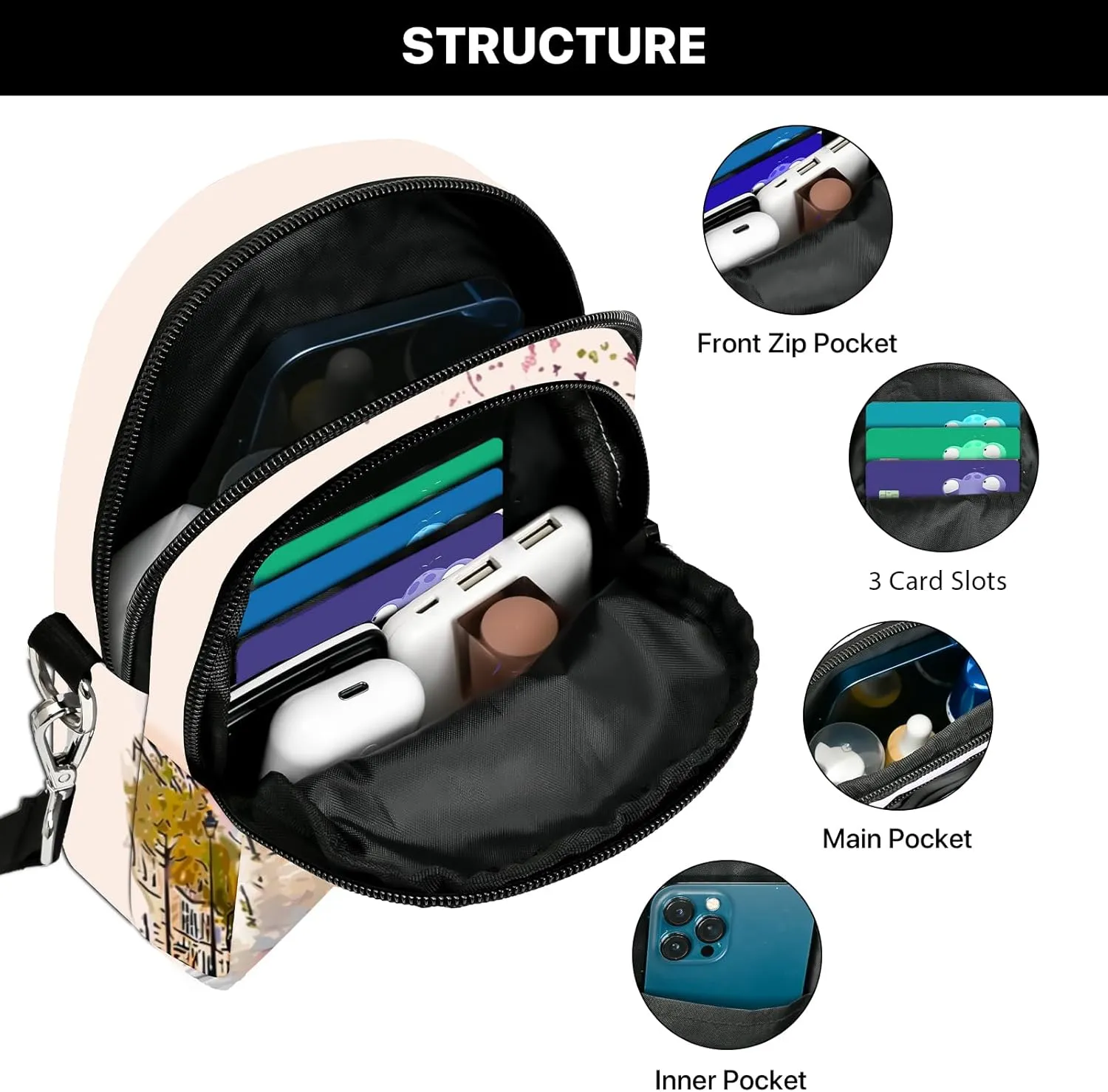 Crossbody Bags for Women Cell Phone Purse Casual Shoulder Bag with Adjustable Strap Card Slots for Travel Work