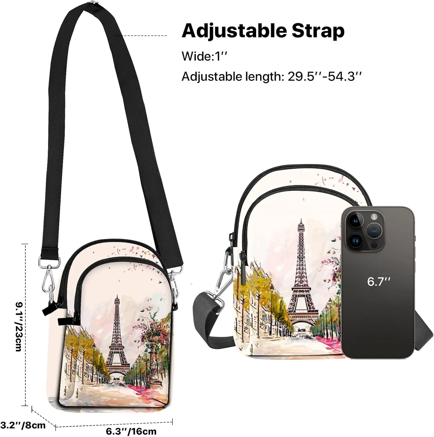 Crossbody Bags for Women Cell Phone Purse Casual Shoulder Bag with Adjustable Strap Card Slots for Travel Work