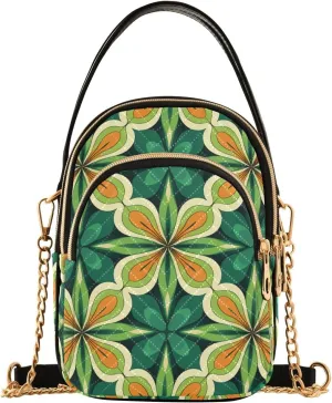 Crossbody Bags for Women Symmetrical Leaves Women's Crossbody Handbags Leather Purses Shoulder bag