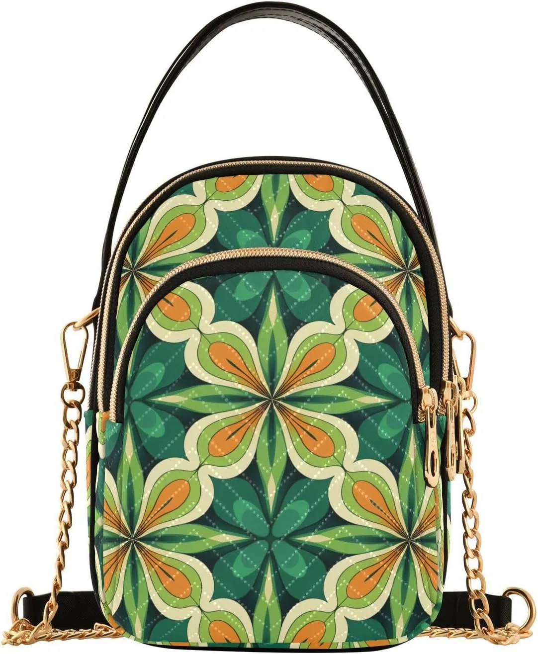 Crossbody Bags for Women Symmetrical Leaves Women's Crossbody Handbags Leather Purses Shoulder bag