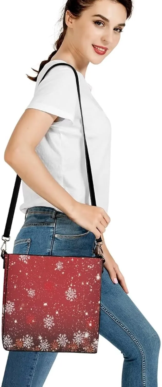 Crossbody Bucket Shoulder Bags for Women Leather Purse Cross Body Handbag Multiple Pockets