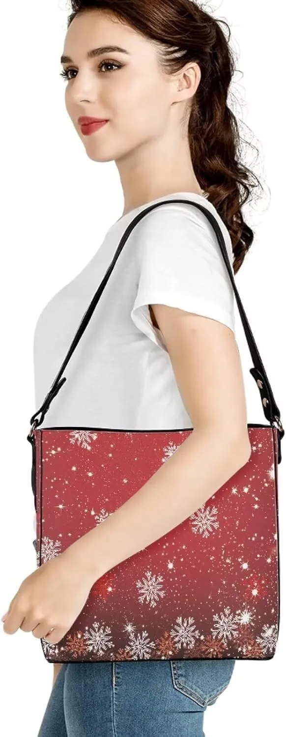 Crossbody Bucket Shoulder Bags for Women Leather Purse Cross Body Handbag Multiple Pockets