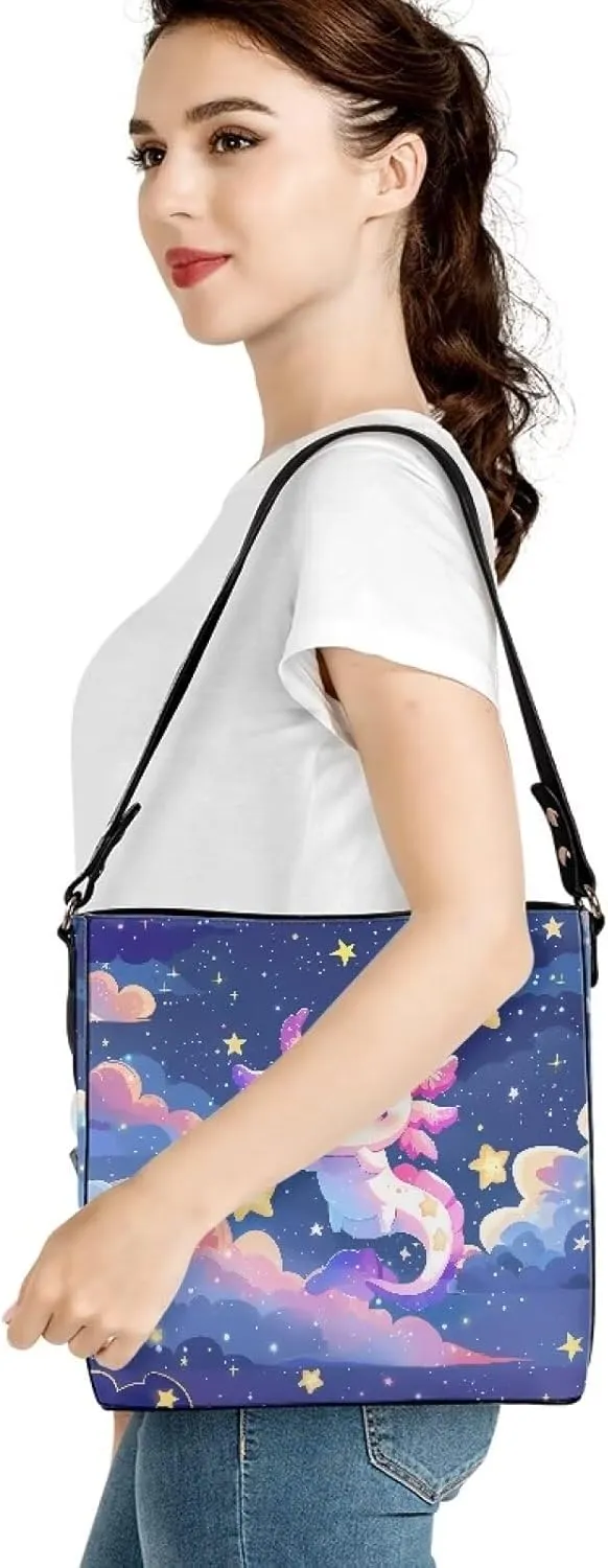 Crossbody Bucket Shoulder Bags for Women Leather Purse Cross Body Handbag Multiple Pockets