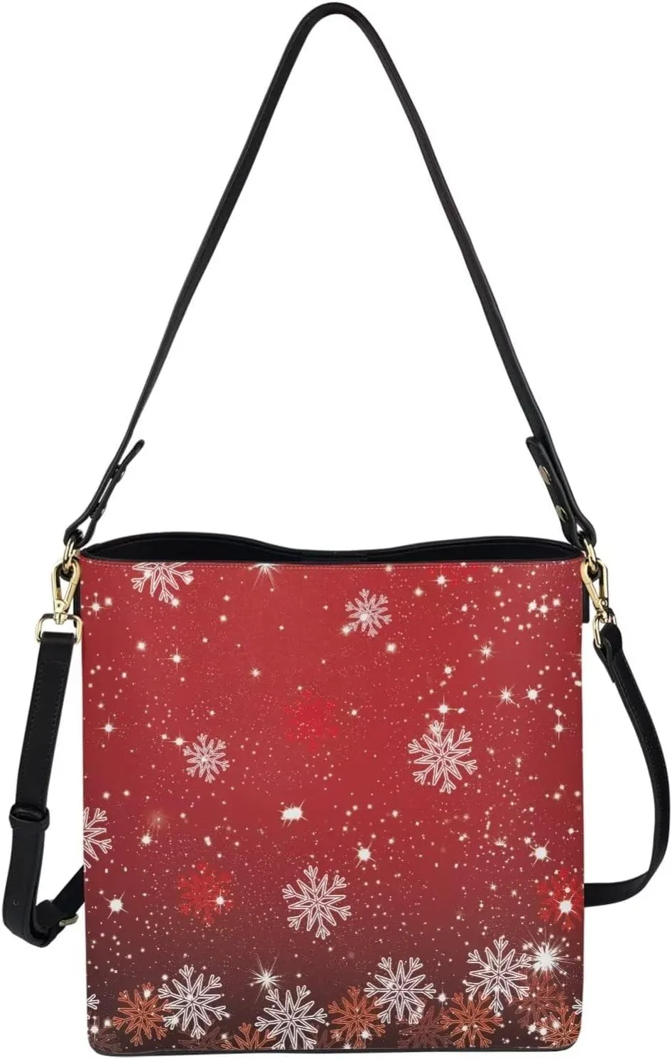 Crossbody Bucket Shoulder Bags for Women Leather Purse Cross Body Handbag Multiple Pockets