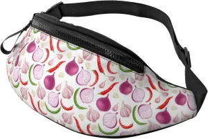 Crossbody Fanny Packs for Women Men - Onion garlic bell pepper Running Waist Bag Travel Belt Bag for Women Men