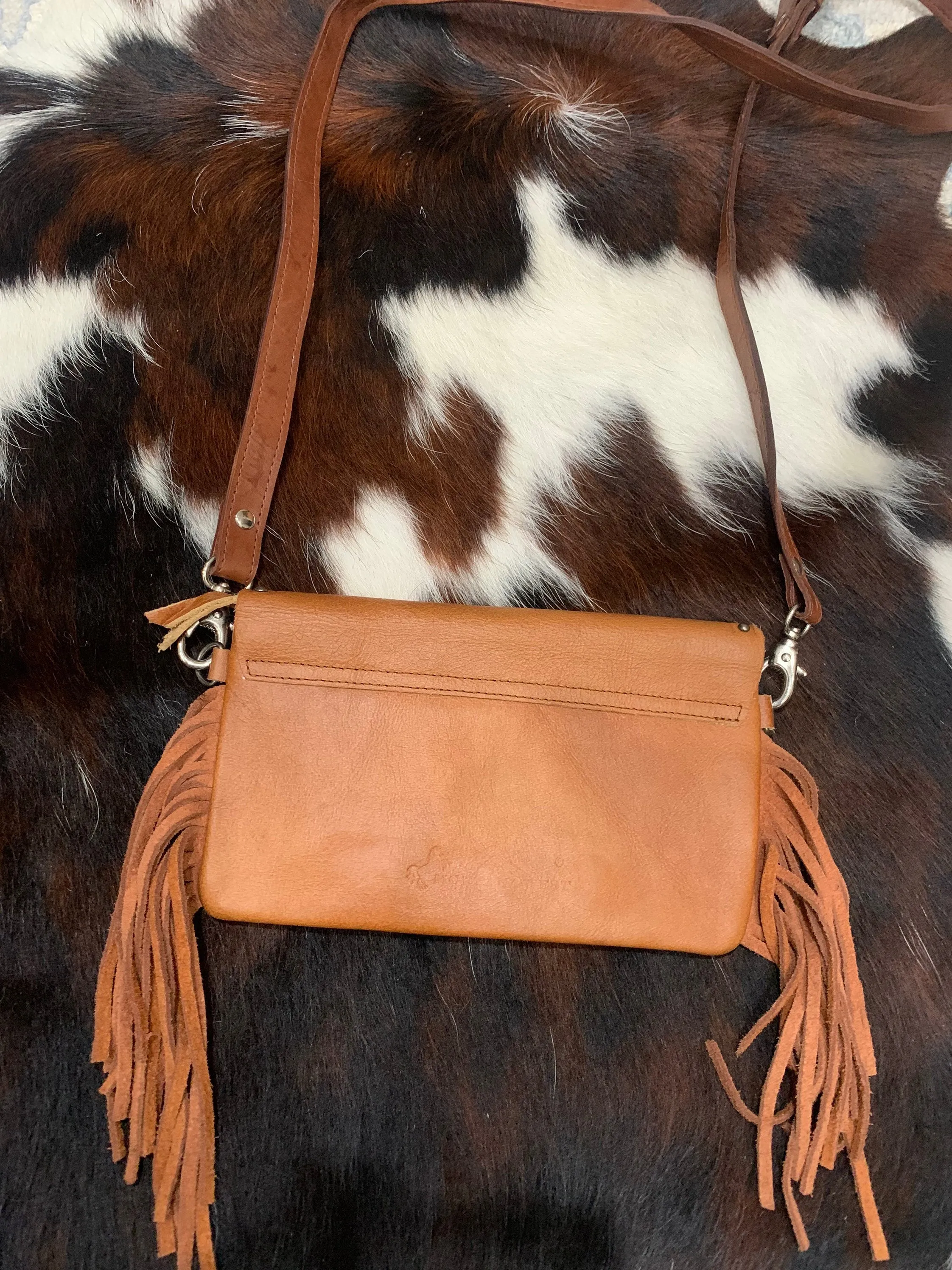Crossbody tan leather