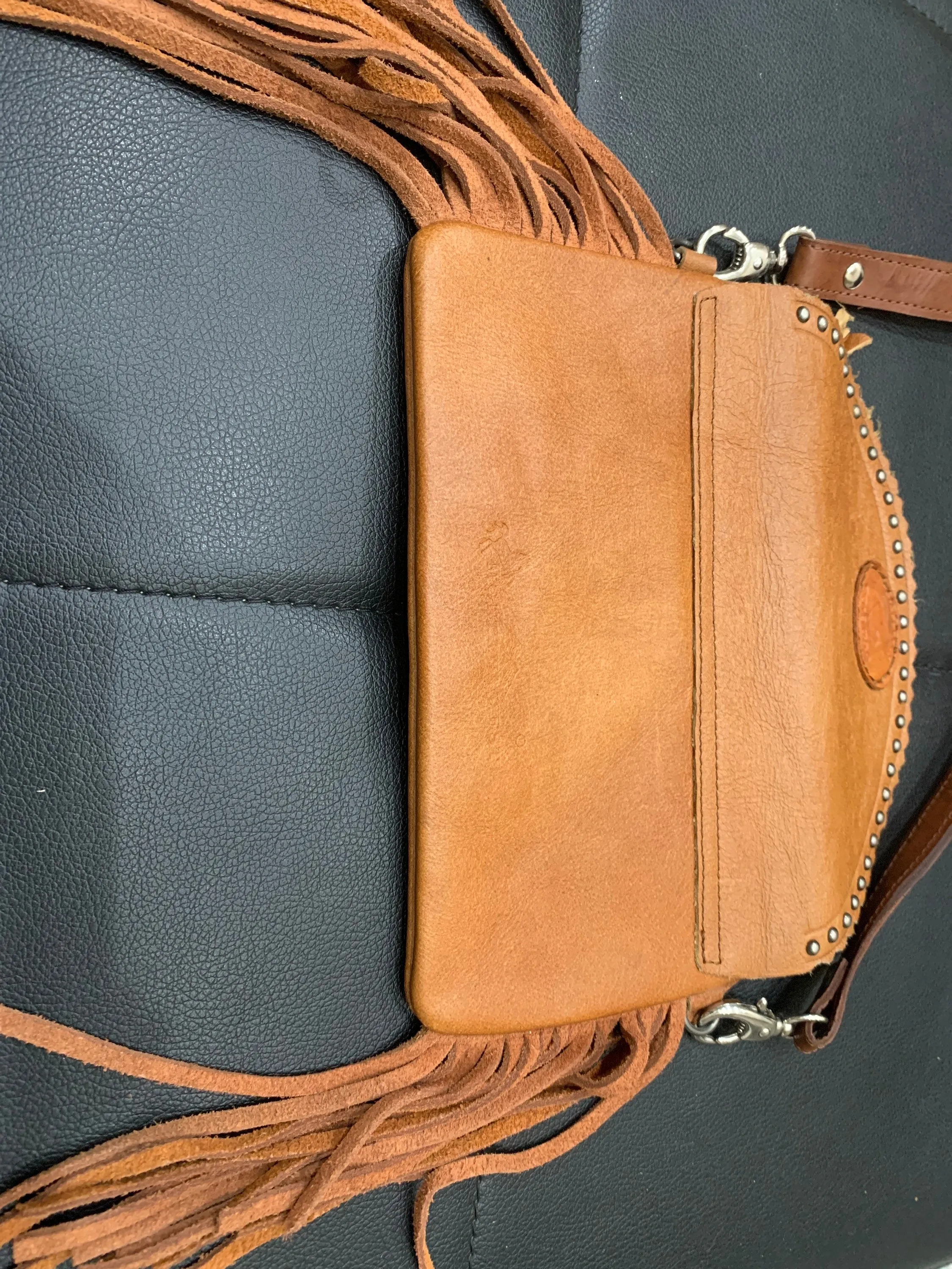 Crossbody tan leather