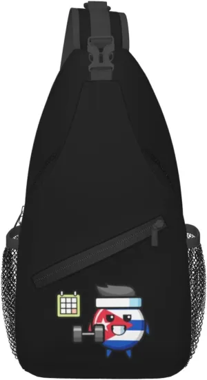 Cuba Flag Emblem Mascot Crossbody Bags For Women Men Chest Backpack Gym Shoulder Bag Travel Outdoor Sports Casual Crossbody Bags
