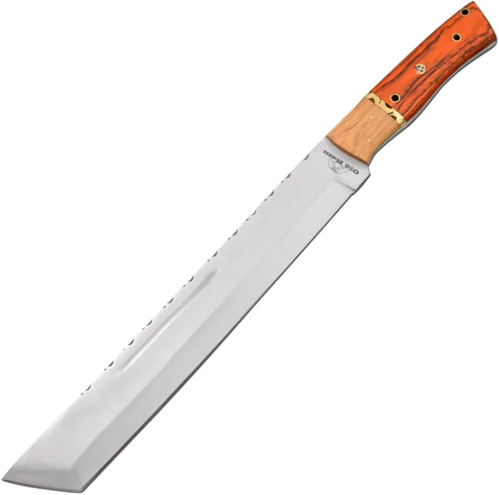 Custom Handmade Fixed Blade Full Tang 1075 High Carbon Steel Blade Hunting Machete for Cutting & Gardening