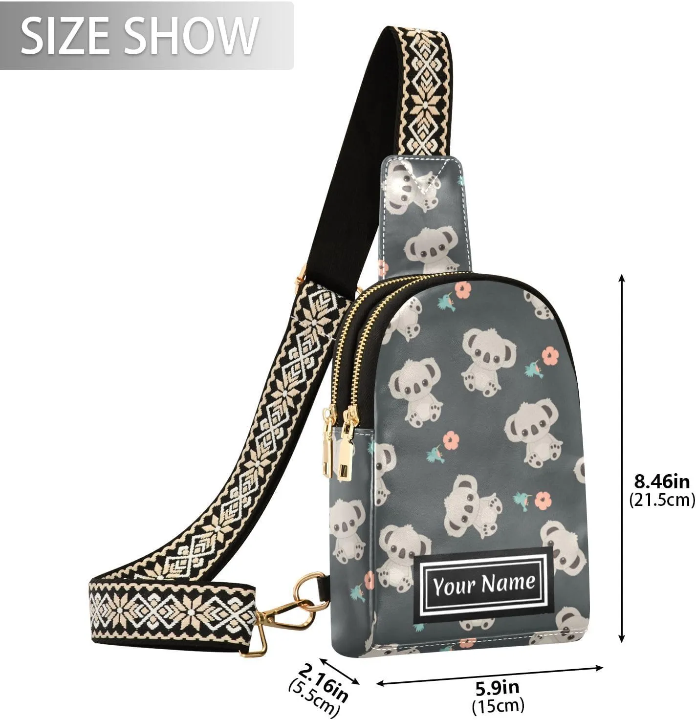 Custom Sling Bag for Women Cute Personalized Leather Crossbody Shoulder Bags Chest Bag