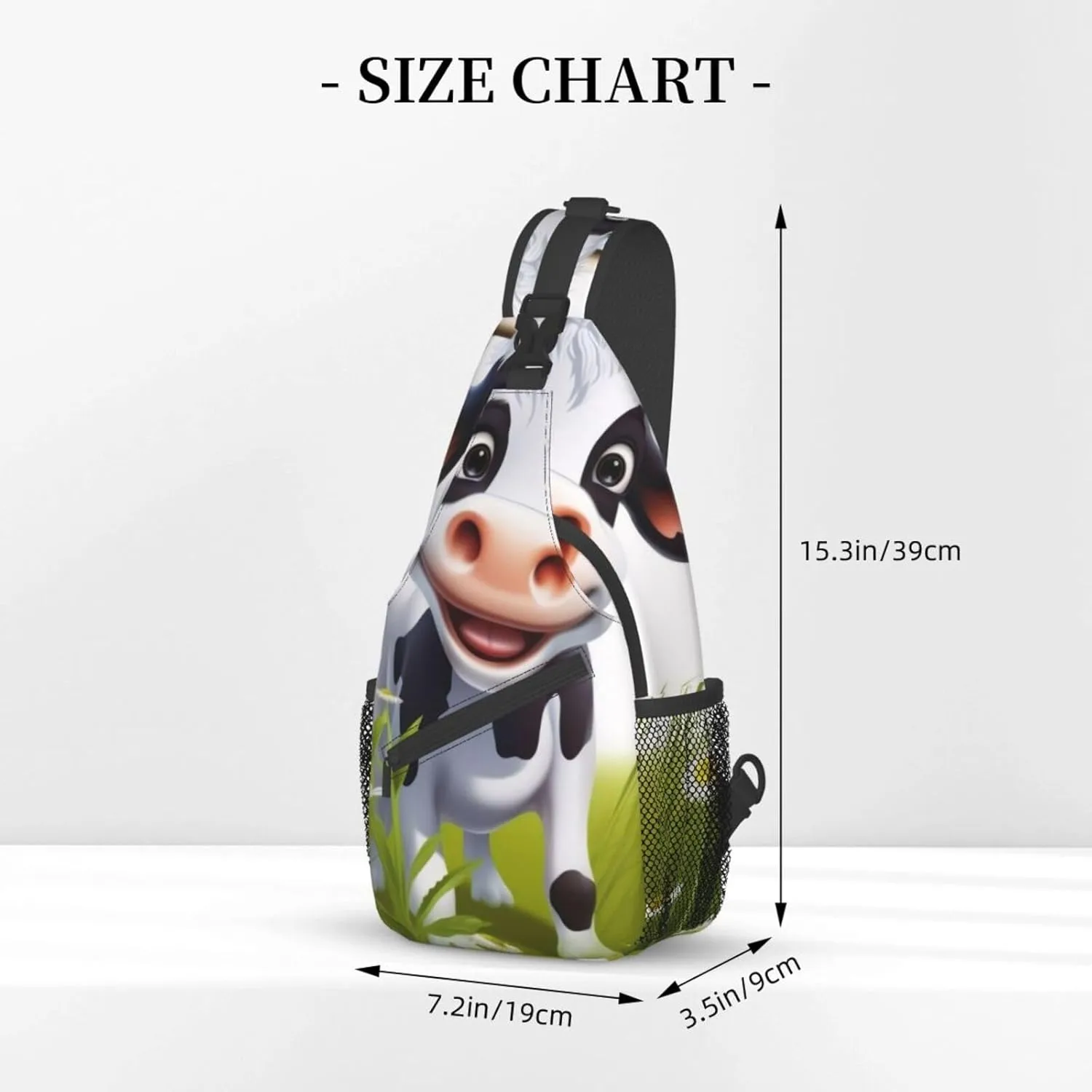 Cute Cow Print Men'S Casual Crossbody Chest Bag - A Versatile Accessory For Everyday Use And Short Trips