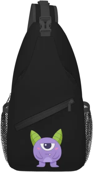 Cute Monster Crossbody Bags For Women Men Chest Backpack Gym Shoulder Bag Travel Outdoor Sports Casual Crossbody Bags